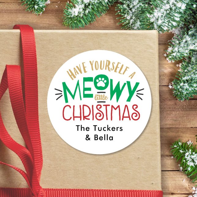 Adesivo Redondo Pão de Gato de Natal (Criador carregado)