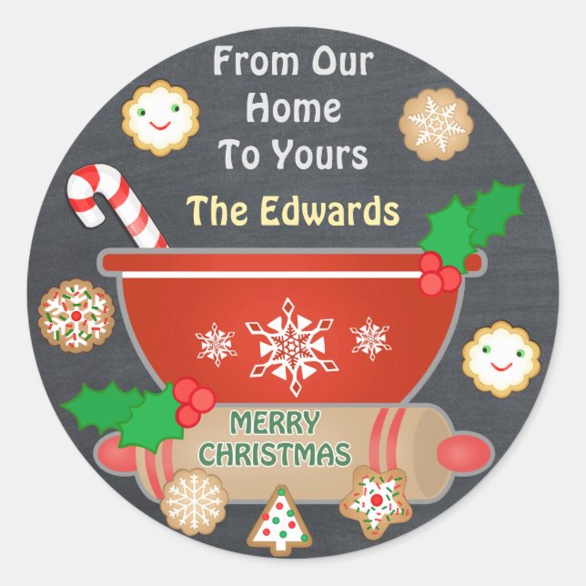 Adesivo Redondo Pão de Gengala Personalizado Pão de Natal (Frente)