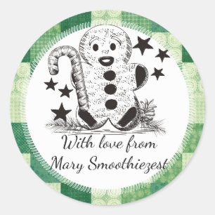 Adesivo Redondo Pão-de-gengibre comida de Natal da cozinha