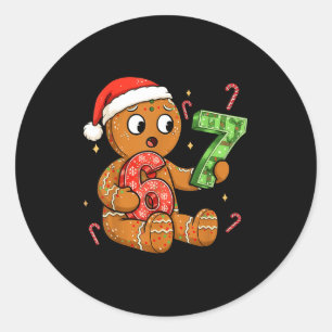 Adesivo Redondo Pão de Mel Six Seven 67 Meme 6 7 Natal Engraçado