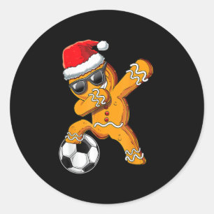 Adesivo Redondo Pão de Natal Dabbing Gingerpão Homem Dab Futebol