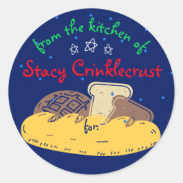 Adesivo Redondo Pão de Natal personalizado da cozinha de