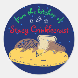 Adesivo Redondo Pão de Natal personalizado da cozinha de