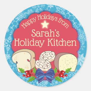 Adesivo Redondo Pão-de-natal rolo de canela da cozinha