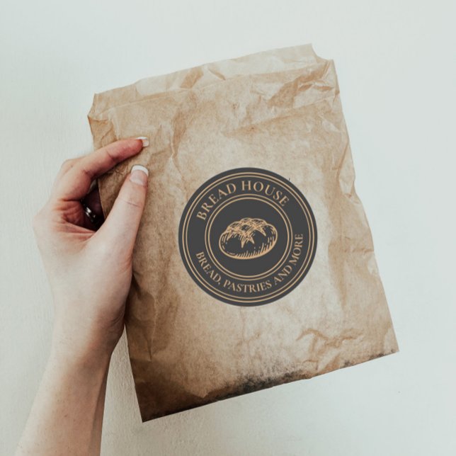 Adesivo Redondo Pão de pão Russo Anthrazit Bakery Blek (Criador carregado)