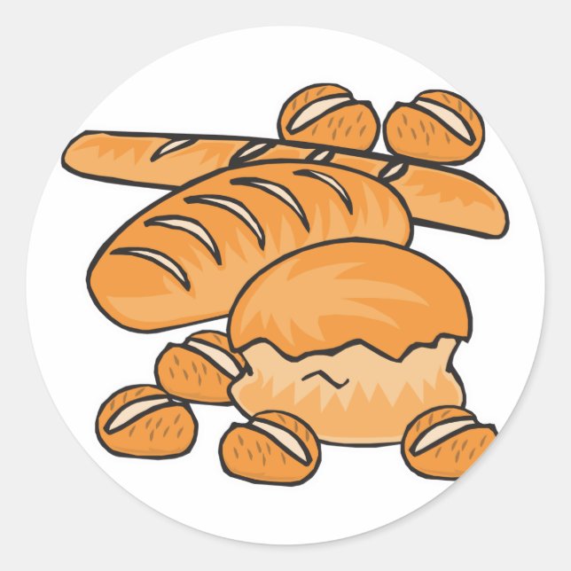Adesivo Redondo pão e rolos (Frente)