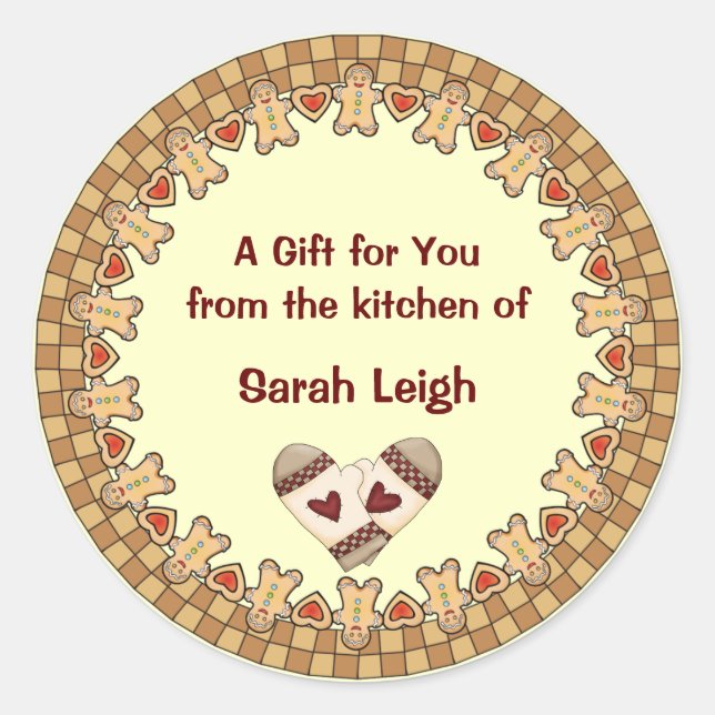 Adesivo Redondo Pão-Gengala Comida-Gift-Sticker (Frente)