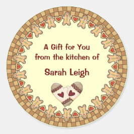 Adesivo Redondo Pão-Gengala Comida-Gift-Sticker