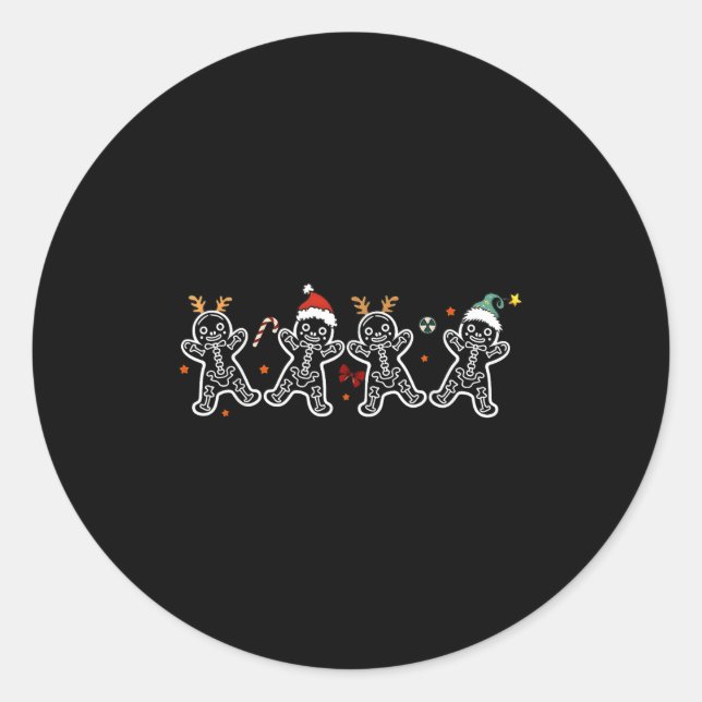 Adesivo Redondo Pão-Gengala Esqueleto Radiologia Natal Shir Xray (Frente)