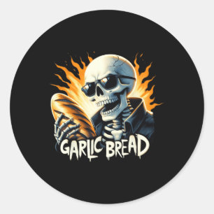Adesivo Redondo Pão Halloween Skeleton Bakery Baker Bread