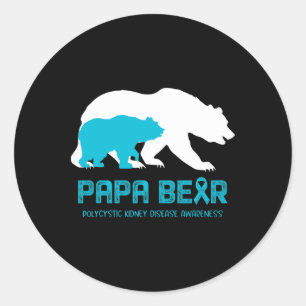 Adesivo Redondo Papá Bear Suporta Doença Renal Poliquística Awaren