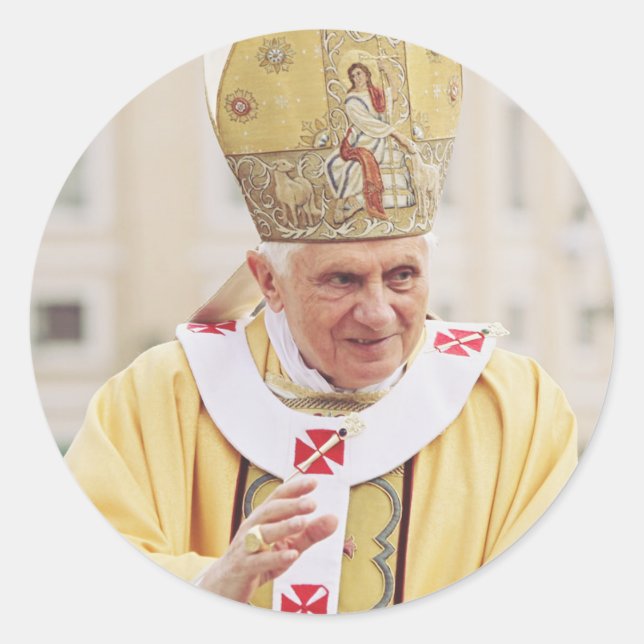 Adesivo Redondo Papa Bento XVI (Frente)