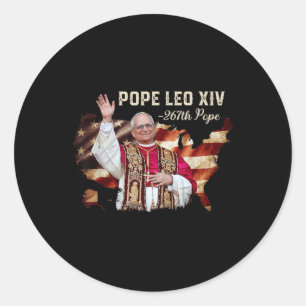 Adesivo Redondo Papa Cardeal Robert Prevost - Papa Leo Xiv America