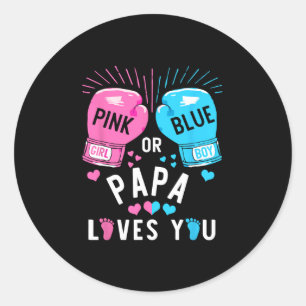 Adesivo Redondo Papá Cor-De-Rosa Ou Azul Ama-Te A Ver O Gênero Rev