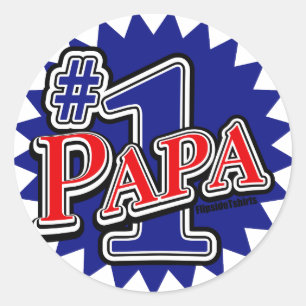 Adesivo Redondo Papá do número 1