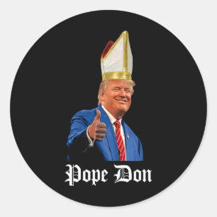 Adesivo Redondo Papa Don - Donald Trump Novo Papa Católico