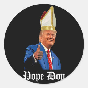 Adesivo Redondo Papa Don - Donald Trump Novo Papa Católico