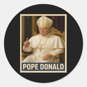 Adesivo Redondo Papa Donald Pope Trump Pope Donald Trump Político