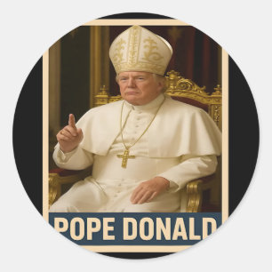 Adesivo Redondo Papa Donald Pope Trump Pope Donald Trump Político