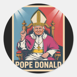 Adesivo Redondo Papa Donald Pope Trump Pope Donald Trump Político