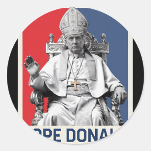 Adesivo Redondo Papa Donald Pope Trump Pope Donald Trump Político