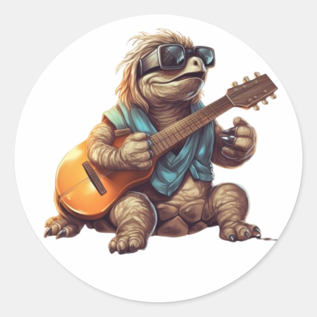 Adesivo Redondo Papa Galápagos das Ilhas Paraíso Galápagos (Frente)