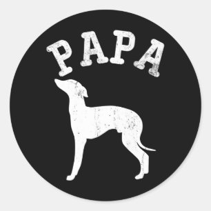 Adesivo Redondo Papa Italiano Greyhound Funny Gift Pai