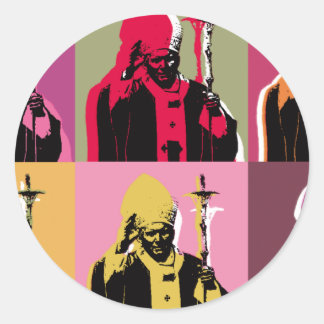 Adesivo Redondo Papa João Paulo II