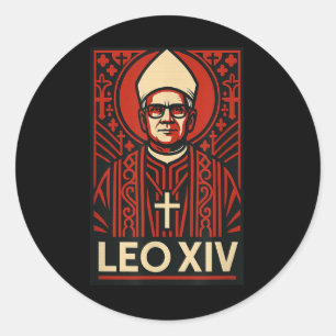 Adesivo Redondo Papa Leão Xiv - Design Cristão Catão-Gráfico Negri