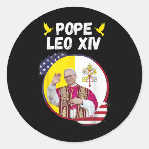 Adesivo Redondo Papa Leão Xiv, Habemus Papam, Católico