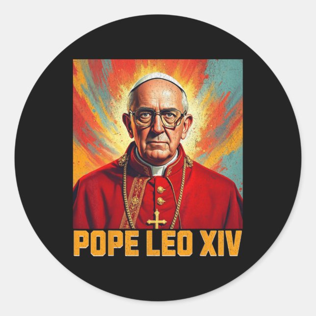 Adesivo Redondo Papa Leão Xiv - Novo Papa Leo Xiv 1 (Frente)