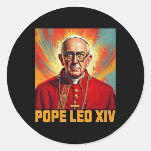 Adesivo Redondo Papa Leão Xiv - Novo Papa Leo Xiv 1