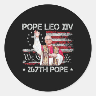 Adesivo Redondo Papa Leão Xiv - Papa Deus abençoe Leo Xiv 267º Pap