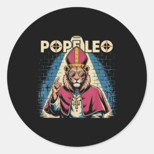 Adesivo Redondo Papa Leo Cardeal Robert Prevost Papa Leo Xiv 2025