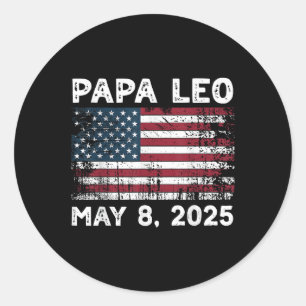 Adesivo Redondo Papa Leo Us Deus abençoe Papa Leo Americano
