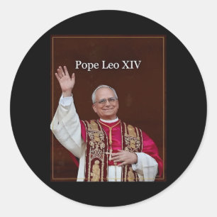 Adesivo Redondo Papa Leo Xiv