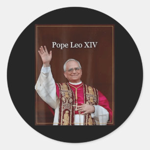 Adesivo Redondo Papa Leo Xiv 0
