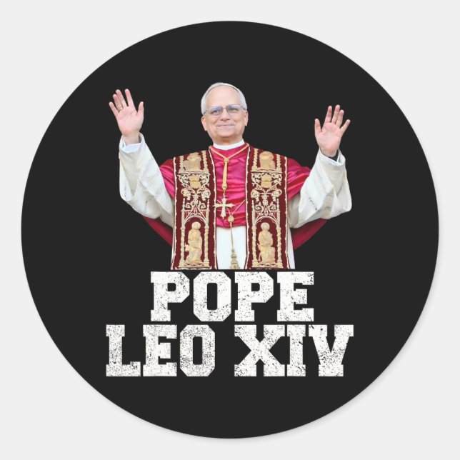 Adesivo Redondo Papa Leo Xiv 1 (Frente)