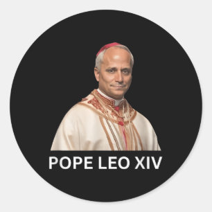 Adesivo Redondo Papa Leo Xiv, Deus abençoe Papa Leo Xiv Tee