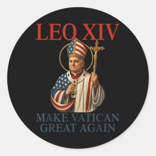 Adesivo Redondo Papa Leo Xiv Faça Excelente Vaticano Novamente Chu