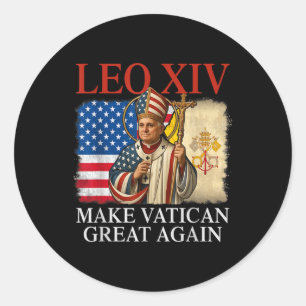 Adesivo Redondo Papa Leo Xiv Faça Excelente Vaticano Novamente Chu
