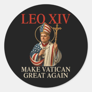 Adesivo Redondo Papa Leo Xiv Faça Excelente Vaticano Novamente Chu