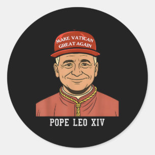 Adesivo Redondo Papa Leo Xiv Faça Excelente Vaticano Novamente Cri