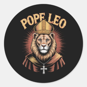 Adesivo Redondo Papa Leo Xiv Novo Papa Americano