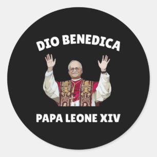 Adesivo Redondo Papa Leo Xiv - Papa Deus abençoe Leo Xiv