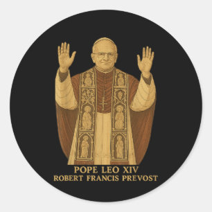 Adesivo Redondo Papa Leo Xiv Robert Francis Prevenir Papa 2025