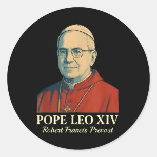 Adesivo Redondo Papa Leo Xiv Robert Francis Previne _8