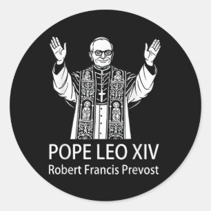 Adesivo Redondo Papa Leo Xiv Robert Francis Prevost