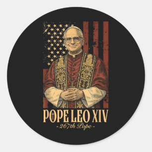 Adesivo Redondo Papa Leo Xiv Robert Francis Prevost
