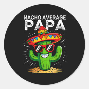 Adesivo Redondo Papa Nacho médio engraçado cinco de maio mexicanoN